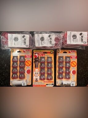 Lot of 9, 8 pc, 72 total, RUBY SLIDERS SCRATCH FLOOR PROTECTORS, BULBHEAD NEW